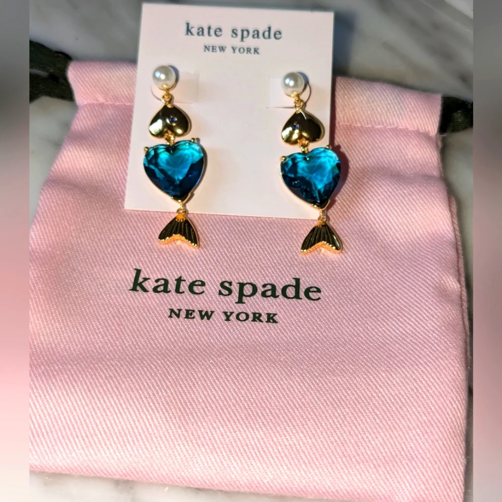 New Kate Spade What a Catch Fish Statement Earrings💙🐟💎